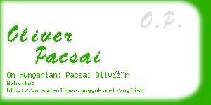 oliver pacsai business card
